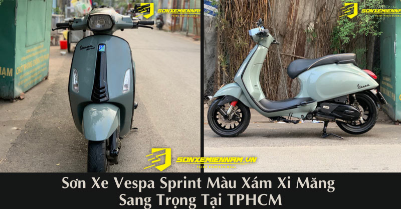 Sơn xe Vespa LX màu xanh nhám cực đẹp  Piaggio Vespa Sài Gòn
